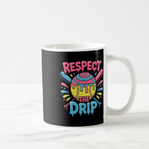 Softball Respect The Drip - Cute Softball Player  Coffee Mug