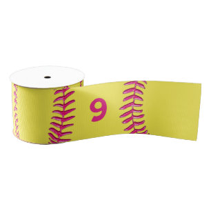 Softball Ribbon for Girls with her Jersey NUMBER Grosgrain Ribbon