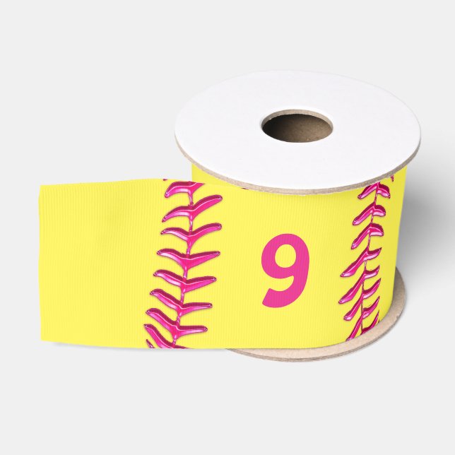 Softball Ribbon for Girls with her Jersey NUMBER Grosgrain Ribbon (Spool)