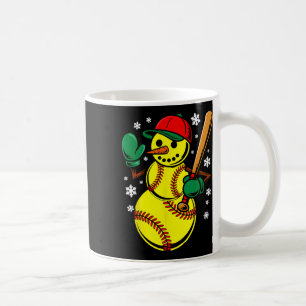 Softball Santa Hat Snowman Xmas Funny Softball Chr Coffee Mug