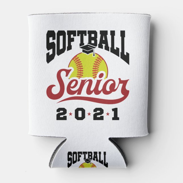 Softball Senior 2021 Can Cooler (Front)