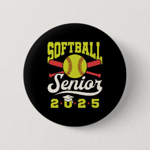 Softball Senior 2025 Graduating Player Athlete 2 Inch Round Button