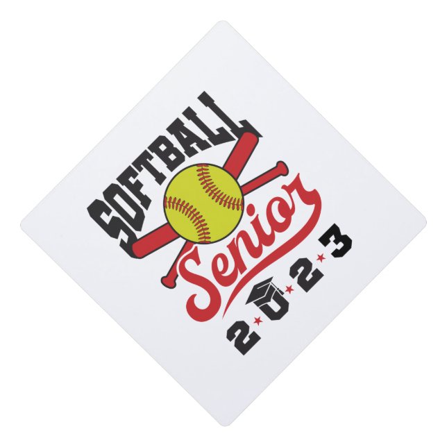 Softball Senior Class of 2023 Graduation Cap Topper (Front)