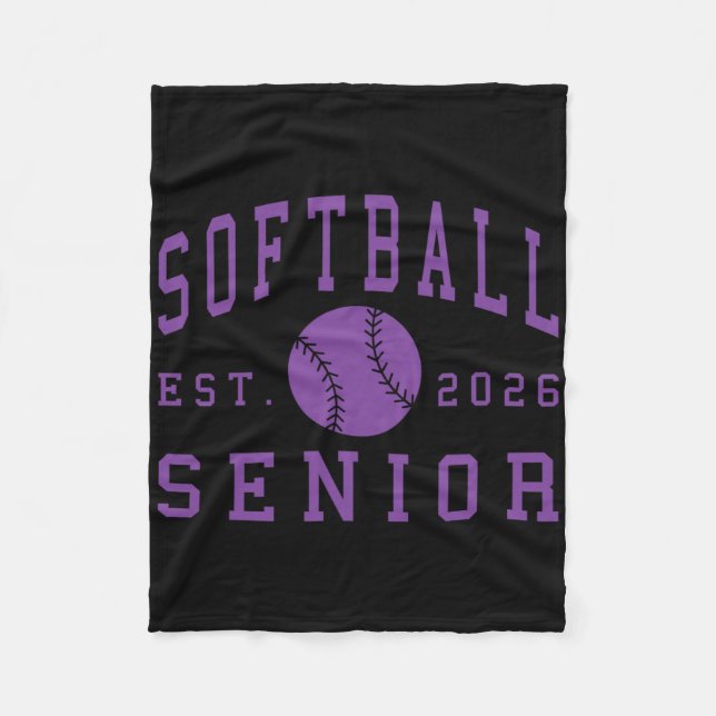 Softball Senior Night Softball Senior 2026 Graduat Fleece Blanket (Front)