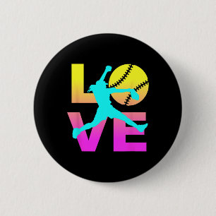 Softball Shirts For Girls Love 2 Inch Round Button