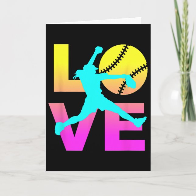 Softball Shirts For Girls Love  Card (Front)