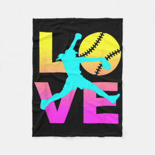 Softball Shirts For Girls Love Fleece Blanket