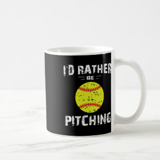 Softball Shirts For Girls Pitcher, I'd Rather Be P Coffee Mug