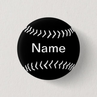 Softball Silhouette Button Black