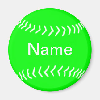 Softball Silhouette Magnet Green