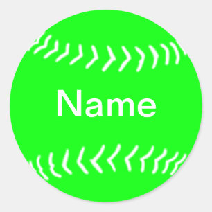Softball Silhouette Sticker Green