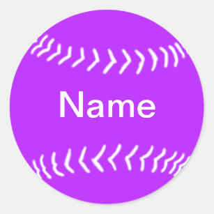 Softball Silhouette Sticker Purple