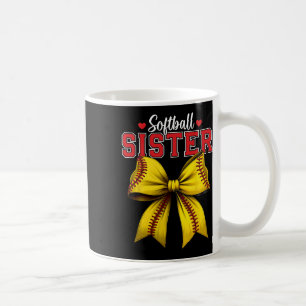 Softball Sister Coquette Women Softball Girls Moth Coffee Mug