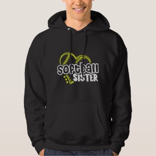 Softball Sister Gifts for Teen Girls Sisters Hoodie