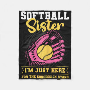 Softball Sister I'm Just Here For Concession Stand Fleece Blanket