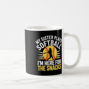 Softball Sister I'm Just Here For The Snacks Funny Coffee Mug