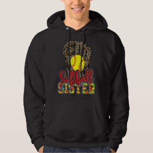 Softball Sister Mother's Day Softball Mom Life Leo Hoodie