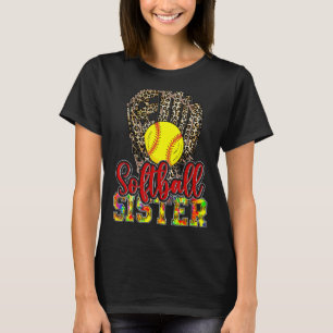 Softball Sister Mother's Day Softball Mom Life Leo T-Shirt