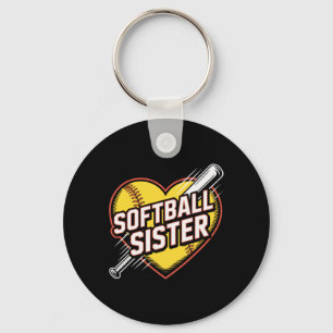 Softball Sister Pride Fastpitch Families Love Game Keychain