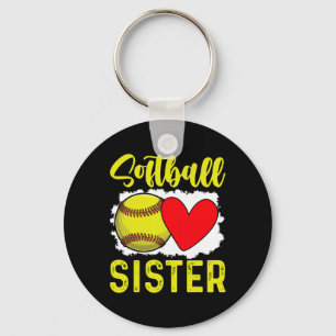 Softball Sister Softball Player Keychain