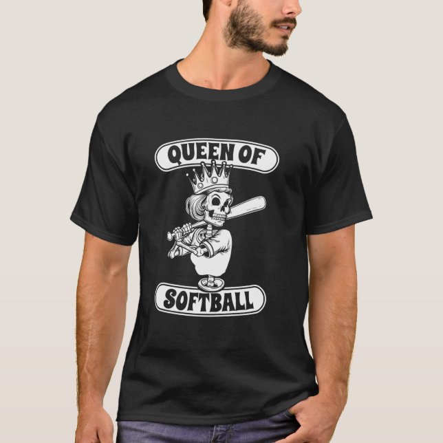 Softball Skeleton Catcher - Pitcher Batter Queen O T-Shirt (Front)