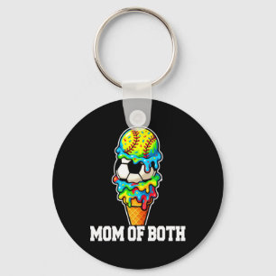 Softball Soccer Mom Ice Cream Drip Summer Game Day Keychain