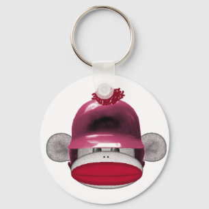 Softball Sock Monkey Keychain