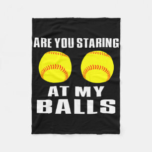 Softball, Softball Player Softball Lover Staring A Fleece Blanket