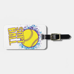 Softball Splatter Luggage Tag