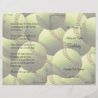 Softball Sports Mariage Programme de mariage à thè