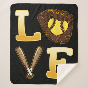 Softball Sports Softball Player Sherpa Blanket