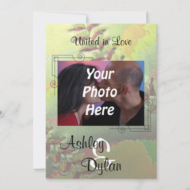 Softball Sports Theme Photo Wedding Invitation (Front)