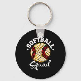 Softball Squad Distressed Vintage Funny Softball G Keychain
