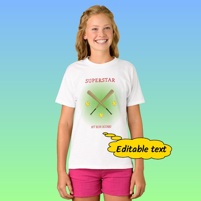 Softball star player custom text T-Shirt (Creator Uploaded)