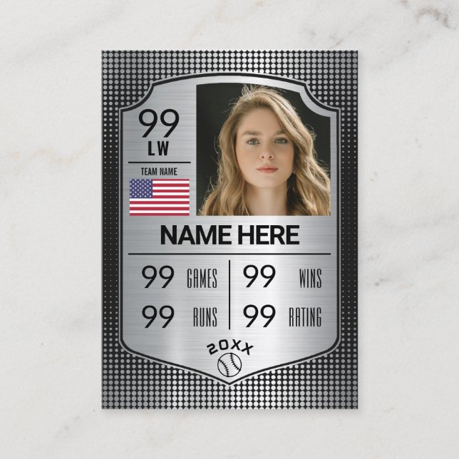 Softball Stats Shield Card Softball Trading Card (Front)