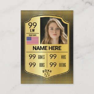 Softball Stats Shield Card Softball Trading Card