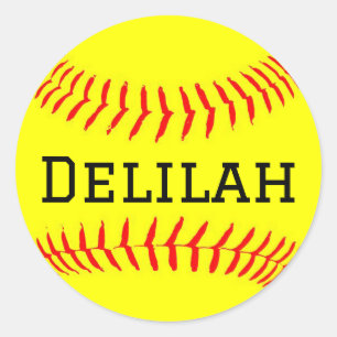 Softball Sticker with Name Customization