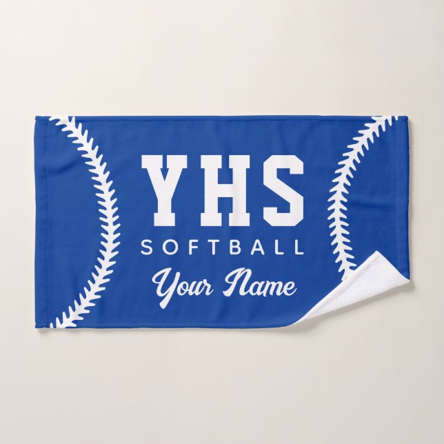 Softball Stitches Custom Sport Towel Team Initials (Hand Towel)