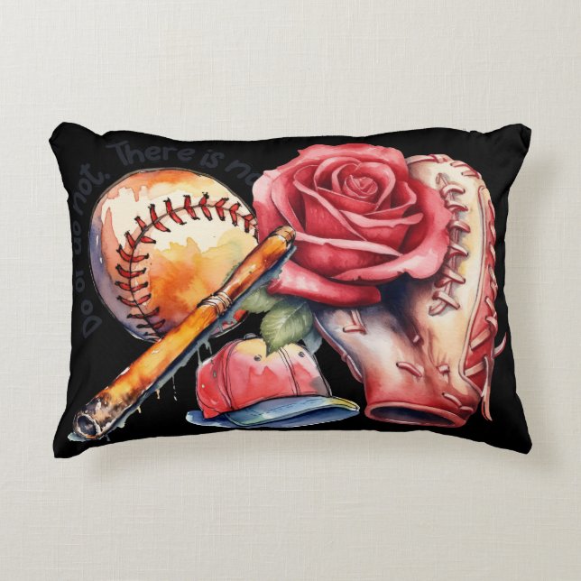 Softball Summer Accent Pillow (Front)