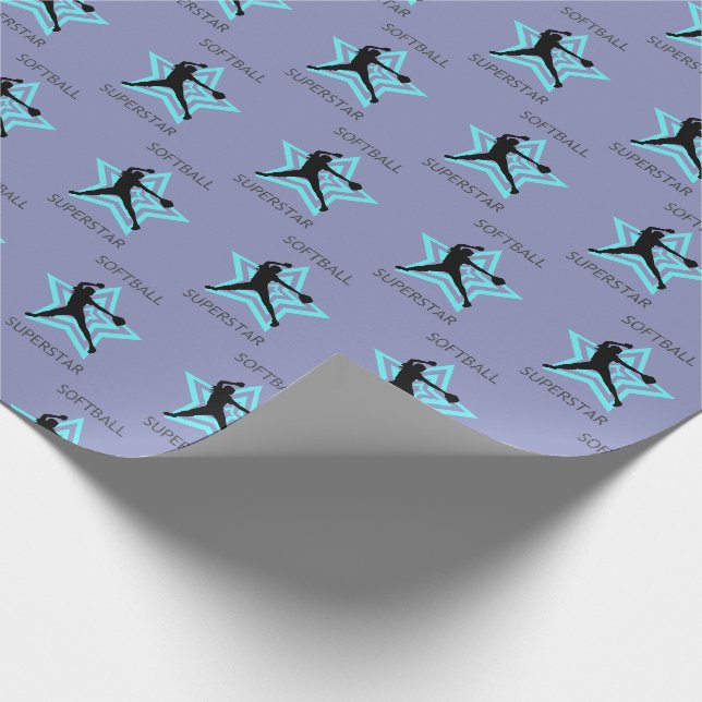 Softball Superstar    Wrapping Paper (Corner)