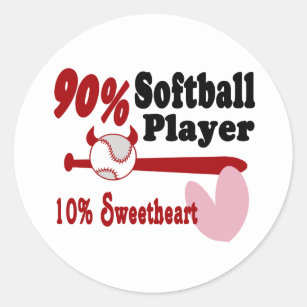 Softball Sweetheart Classic Round Sticker
