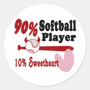 Softball Sweetheart Classic Round Sticker