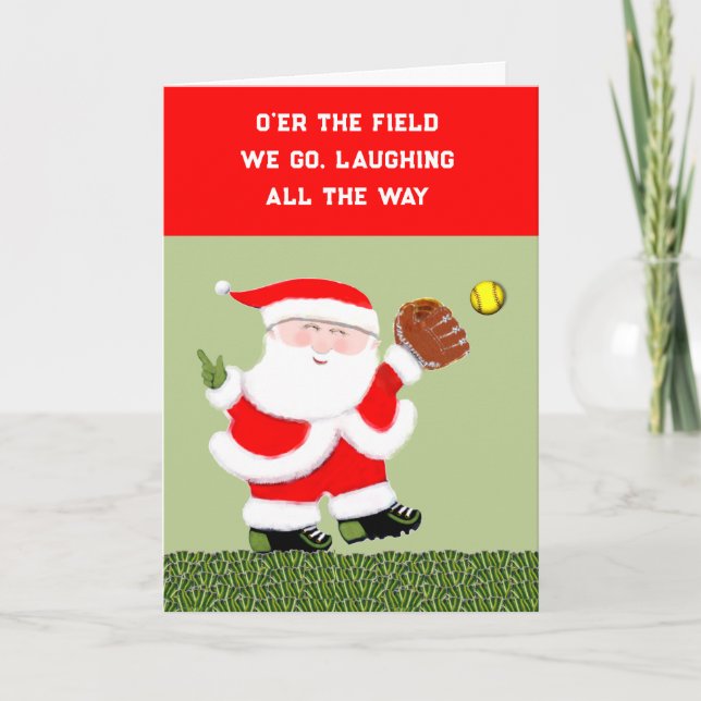 Softball Team Christmas Holiday Card (Front)