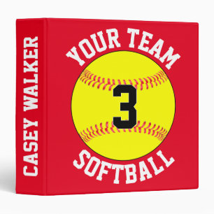 Softball Team Name and Colour Player Name & Number Binder