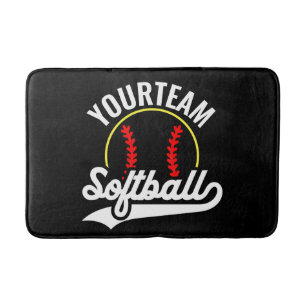 Softball Team Player ADD NAME Personalized League Bath Mat
