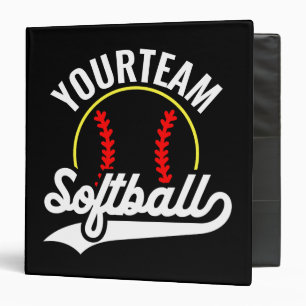 Softball Team Player ADD NAME Personalized League Binder