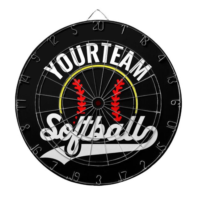 Softball Team Player ADD NAME Personalized League Dartboard (Front)