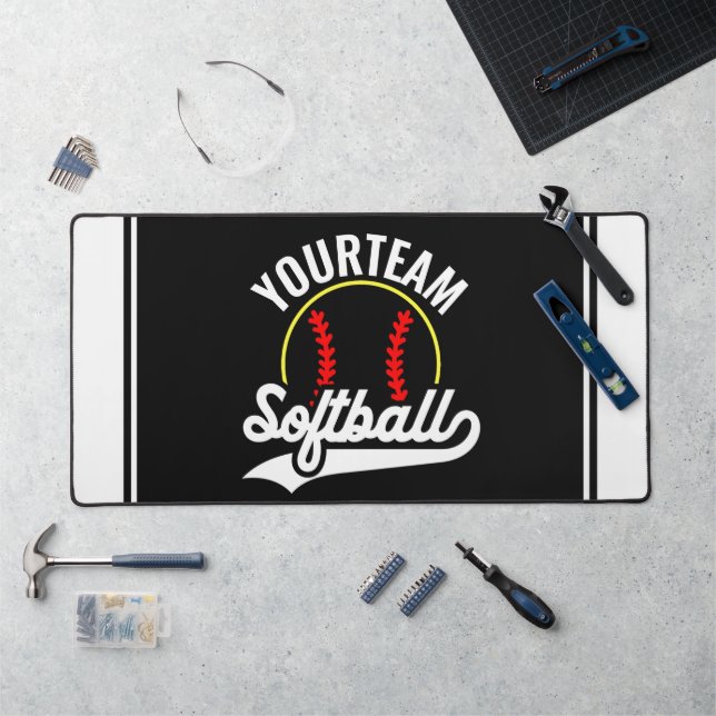 Softball Team Player ADD NAME Personalized League Desk Mat (Workstation)