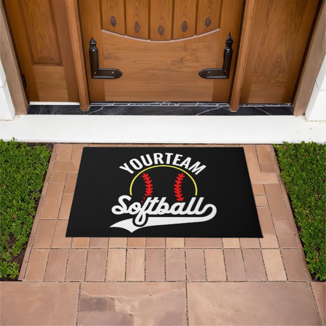 Softball Team Player ADD NAME Personalized League Doormat (Outdoor)