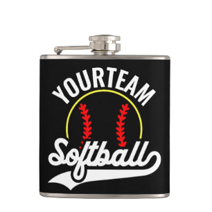 Softball Team Player ADD NAME Personalized League Hip Flask